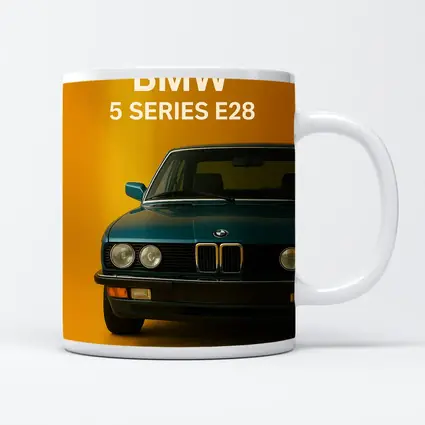 BMW Five Series E28 Yellow Background Art