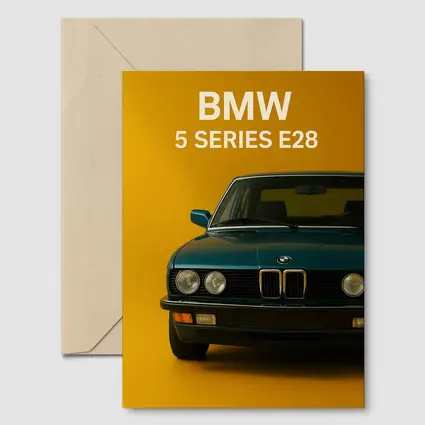 BMW Five Series E28 Yellow Background Art