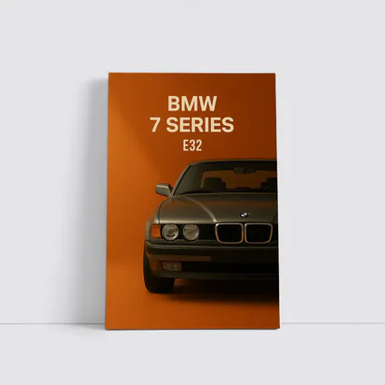 BMW Seven Series E32 Orange Background