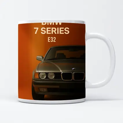 BMW Seven Series E32 Orange Background