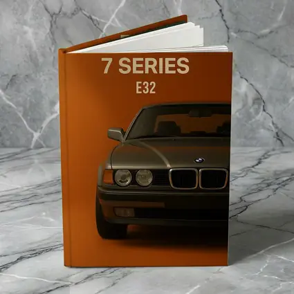 BMW Seven Series E32 Orange Background
