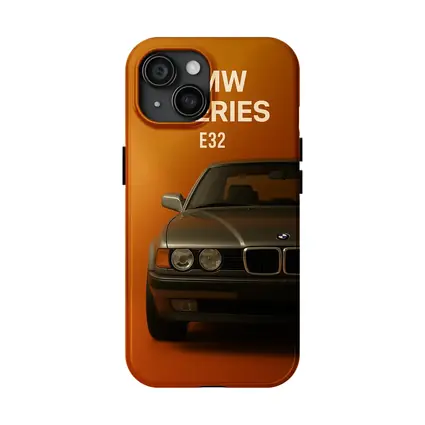 BMW Seven Series E32 Orange Background