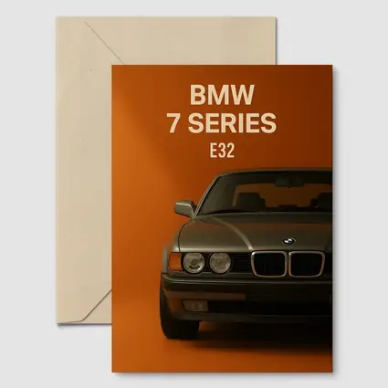 BMW Seven Series E32 Orange Background