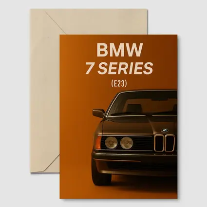 BMW Seven Series E23 Orange Background Art