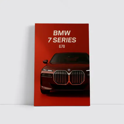 BMW Seven Series G70 Red Background