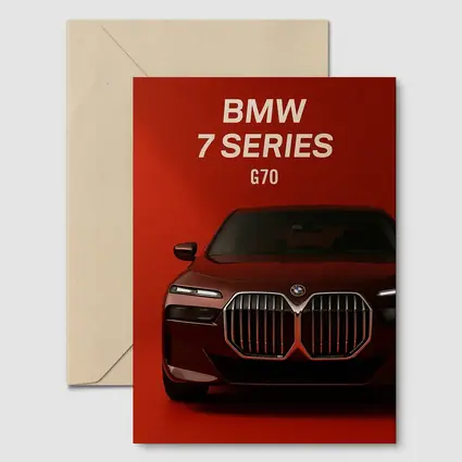 BMW Seven Series G70 Red Background