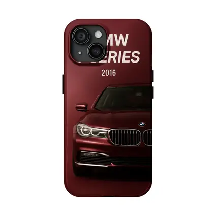 BMW 7 Series 2016 Dark Red Background
