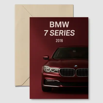 BMW 7 Series 2016 Dark Red Background