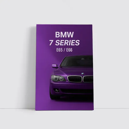 BMW Seven Series E65 Purple Background Art