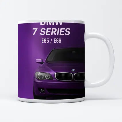 BMW Seven Series E65 Purple Background Art