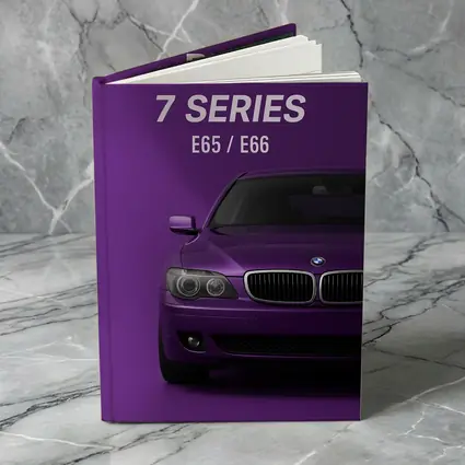 BMW Seven Series E65 Purple Background Art