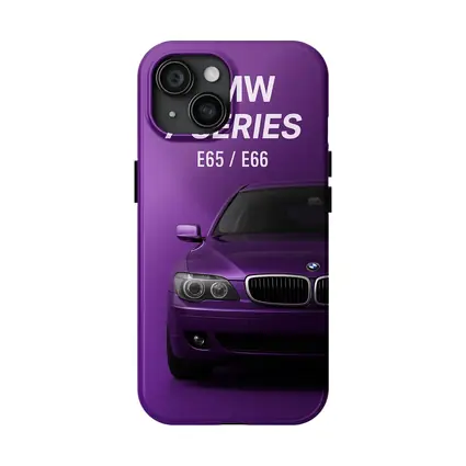 BMW Seven Series E65 Purple Background Art