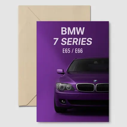 BMW Seven Series E65 Purple Background Art