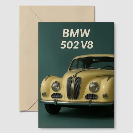 BMW 502 V8 Classic Car Green Background