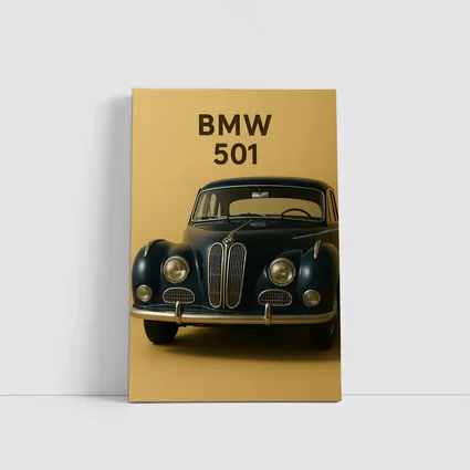 BMW 501 Classic Car Beige Background