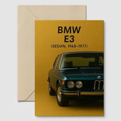 BMW E3 Sedan Classic Car Gold Background