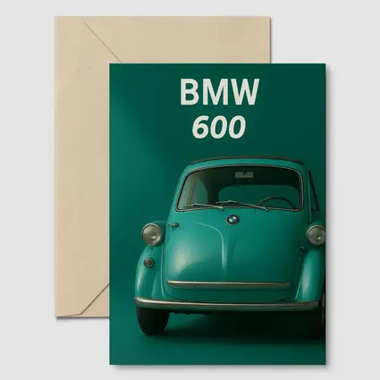 BMW 600 Classic Microcar Teal Green Background
