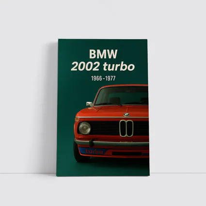 BMW 2002 Turbo Classic Red Car Art