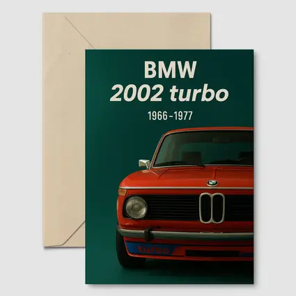 BMW 2002 Turbo Classic Red Car Art