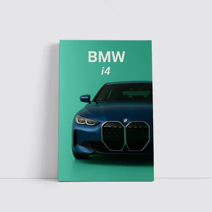BMW i4 Front View Green Background