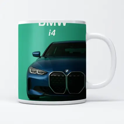 BMW i4 Front View Green Background
