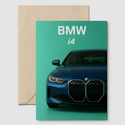 BMW i4 Front View Green Background