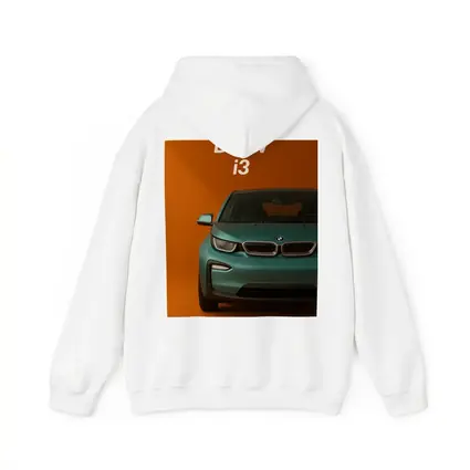 BMW i3 Electric Car Orange Background Art