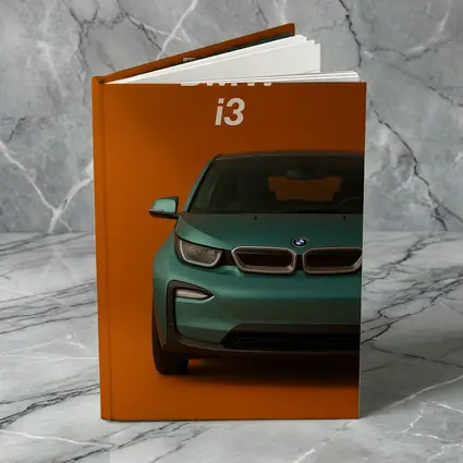 BMW i3 Electric Car Orange Background Art
