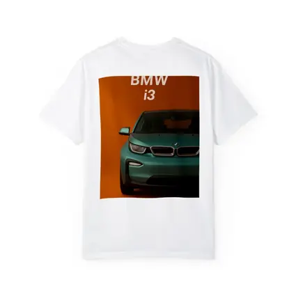 BMW i3 Electric Car Orange Background Art