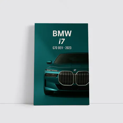 BMW i7 G70 Electric Sedan Teal Background