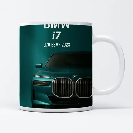 BMW i7 G70 Electric Sedan Teal Background