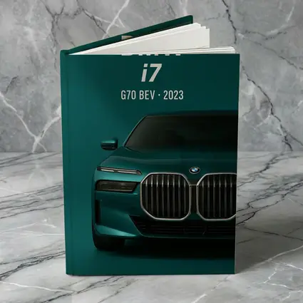 BMW i7 G70 Electric Sedan Teal Background