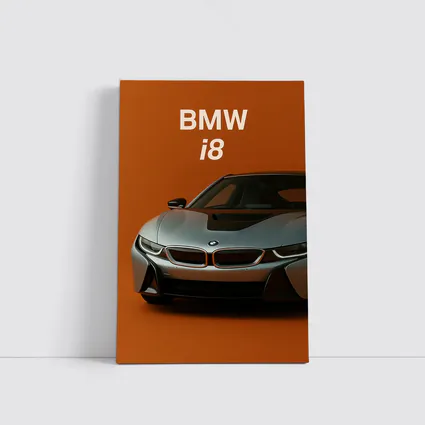 BMW i8 Sports Car Orange Background