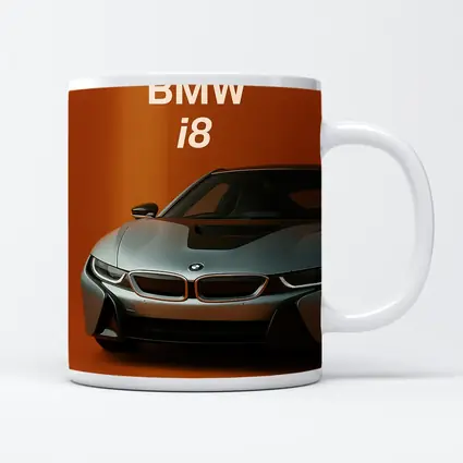 BMW i8 Sports Car Orange Background