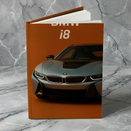 BMW i8 Sports Car Orange Background