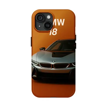 BMW i8 Sports Car Orange Background