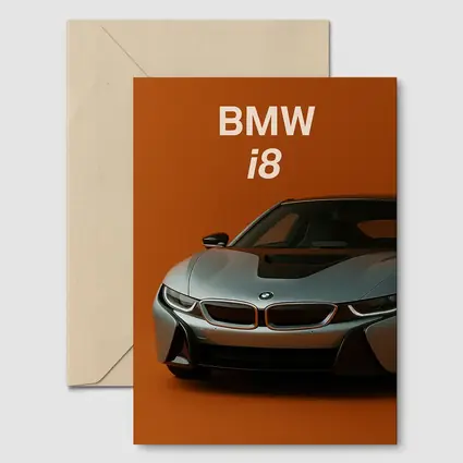BMW i8 Sports Car Orange Background