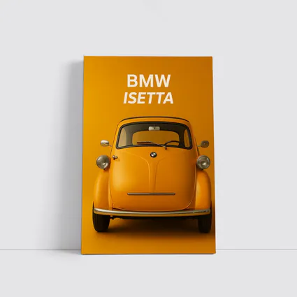 BMW Isetta Classic Car Orange Background
