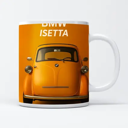BMW Isetta Classic Car Orange Background