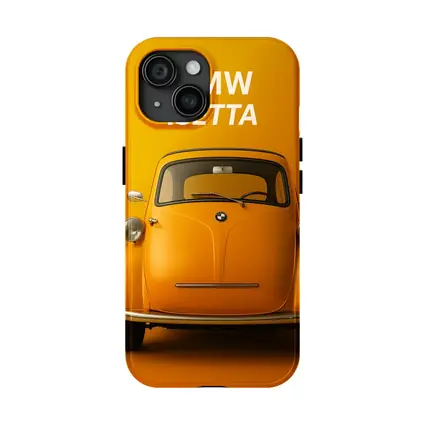 BMW Isetta Classic Car Orange Background