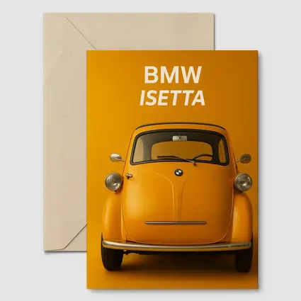 BMW Isetta Classic Car Orange Background