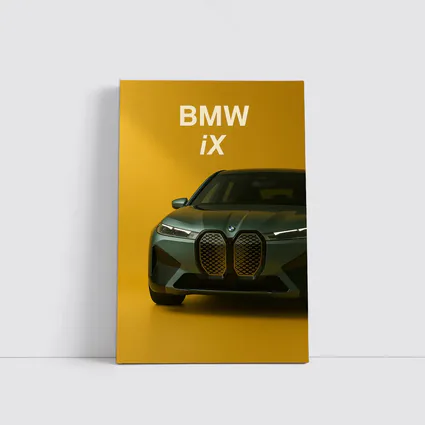 BMW iX Front View Yellow Background