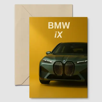 BMW iX Front View Yellow Background
