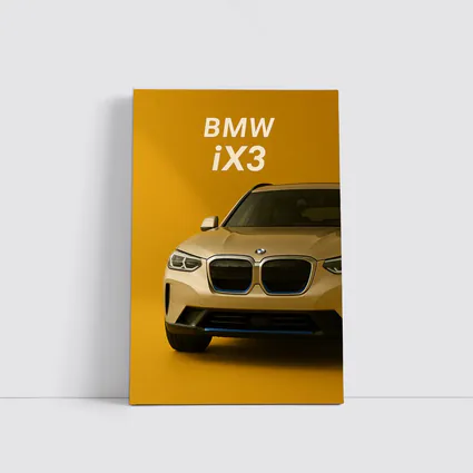 BMW iX3 Electric SUV Yellow Background