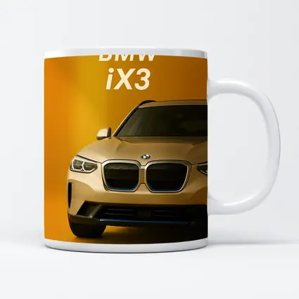 BMW iX3 Electric SUV Yellow Background
