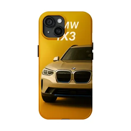 BMW iX3 Electric SUV Yellow Background