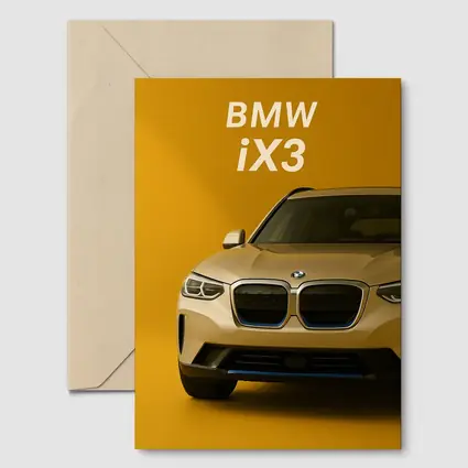 BMW iX3 Electric SUV Yellow Background
