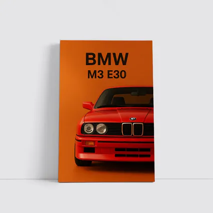 BMW M3 E30 Red On Orange Background