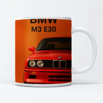 BMW M3 E30 Red On Orange Background