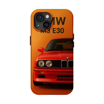 BMW M3 E30 Red On Orange Background